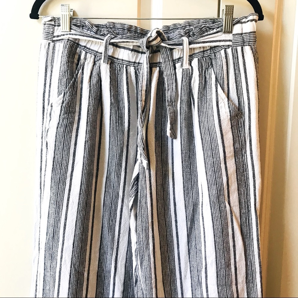 EUC Rewind Blue and White striped wide leg pants